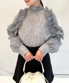SNIDEL Sustainableプリーツオーガンジースルーブラウス