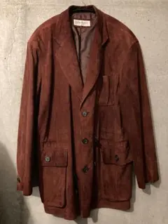 ヴィンテージ GEORGES RECH スエードジャケット コート レッド L
