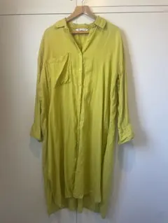 ZARA☆リネン長袖ロングシャツ　M