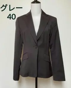 美品　トランスワーク【L】クリーニング済　グレー　テーラージャケット