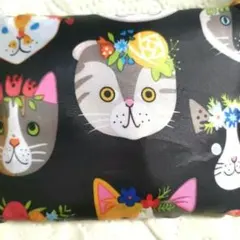 特大　エコバッグ　軽量 コンパクト　洗濯可　ねこ柄⑤