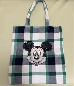 ディズニー　アメリカンホリック　ミッキー トート　チェック　スパンコール