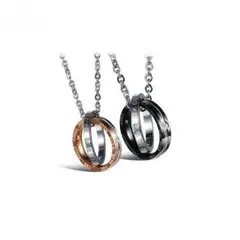 2連リング ネックレス キュービックジルコニア CZダイヤ ２点セット