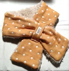 限定オレンジドット☆6重ガーゼ＆ボアマフラー