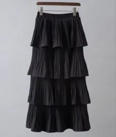 プリーツティアードフリルロングスカート