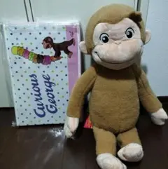 おさるのジョージ収納ボックス、スーパーラージぬいぐるみふわもこ セット