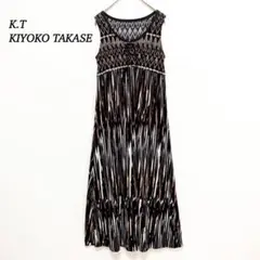 K.T キヨコタカセ ノースリーブワンピース【S】サマードレス 黒 エレガント