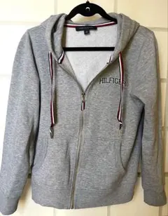 レディースM　トミーヒルフィガーTOMY HILFIGER グレージップパーカー