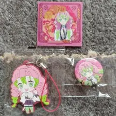 鬼滅の刃　甘露寺蜜璃ラバーストラップ&缶バッジ&シール