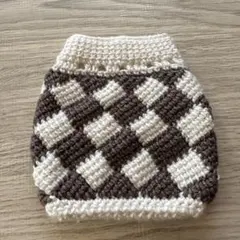 アフガン編み　ベージュ系①