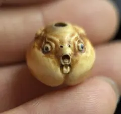 値下げ鯨歯風 七福神 弁財天 布袋 彫刻 細工 根付 馒头 提げ物 在銘