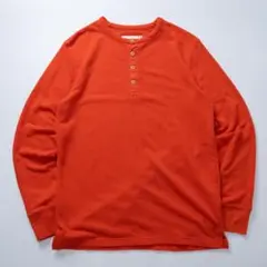 goodiellow　ヘンリーネックロンT　フライス　オレンジ　綿ポリ
