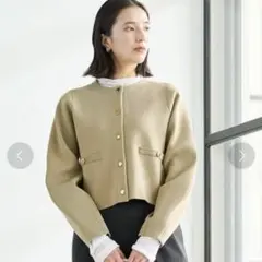 【green label relaxing】フォルムクルーネックカーディガン