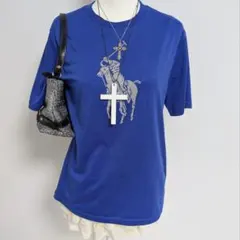 ラルフローレン tシャツ　y2k 平成 ギャル グランジ 　　コア　ブルーのサムネイル