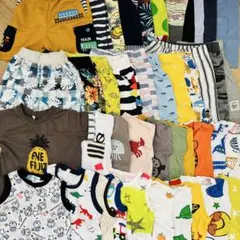 男の子90cm保育園着43着まとめ売り★Ｔシャツ＆タンク＆ハーフパンツなど夏服