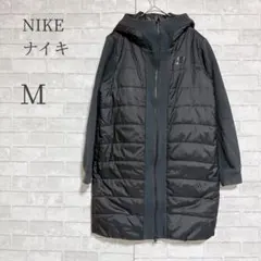 NIKE 中綿 ロングコート M 黒 スポーツウェア ベンチコート レディース