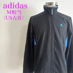 アディダス adidas トラックジャケット 黒×青 スポーツMIX US古着