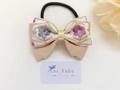 172 ✳︎組み合わせ自由！3点1300円！✳︎インド刺繍リボンポニーヘアゴム♡
