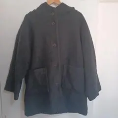 Samansa Mos2 スライバーフードコートネイビー　フリーサイズ