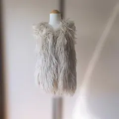 ★ZARA GIRL★美品★クリーム色 ファーベスト