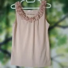 axes femme アクシーズファム　フラワーモチーフタンクトップ 　M