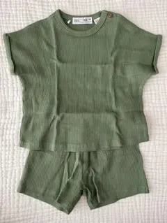 【新品未使用】ZARA ベビー ワッフル セットアップ 9-12M 80cmのサムネイル