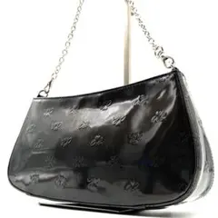 美品 アニエスベー アクセサリーポーチ エンボス加工 ダークグリーン