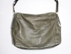 オリーブグリーン レザー ショルダーバッグ　aniary