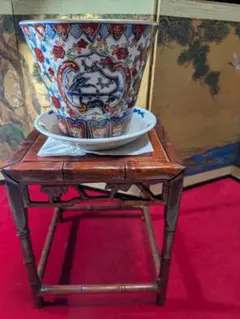 極上 江戸期 古伊万里 細密彩色染錦 六角型 盆栽鉢 植木鉢 極上 江戸期 古伊万里 細密彩色染錦 六角型 盆栽鉢 植木鉢