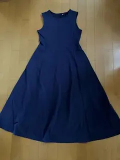 値下げ！UNIQLO ネイビー ノースリーブ ロングワンピース M