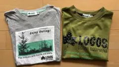 LOGOS オリーブグリーン Tシャツ（2枚）