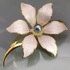 ミキモトパール リーフモチーフ ブローチ STERLING ミキモト真珠島