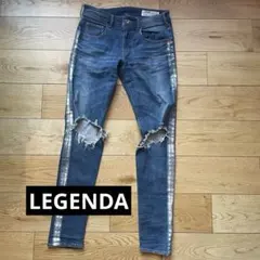 【送料無料】スキニーデニム レジェンダ ダメージ加工 ジーパン パンツ