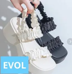 【新品未使用】EVOL（イーボル）軽量厚底フリルサンダル