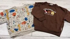 秋の裏毛ブラウントレーナー2点100size