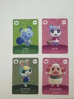 amiibo どうぶつの森（スピカ・みずず・ミッチェル・ちゃちゃまる）