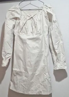 MAJESTIC LEGON ☆フロントリボンミニワンピ （アイボリー）