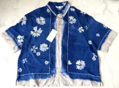 ZARA フラワー柄 総柄 デザインシャツ XLサイズ ゆったりシルエット