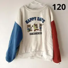 HAPPY DAYS クマプリント トレーナー 120 裏着毛 防寒 長袖