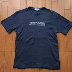 FIRST DOWN ロゴプリント Tシャツ ネイビー Lサイズ美品(^^)