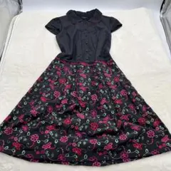 TOCCA トッカ 黒 花柄 刺繍 ワンピース 2