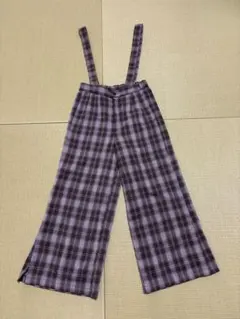 チェック柄サロペット