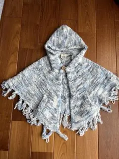 ジェラートピケ　ベビー　フード付き　ポンチョ　XXS