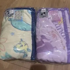 ディズニー　ラプンツェル&リトルマーメイド大判ブランケット2種