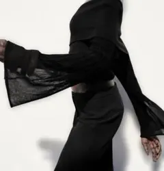 andmary Shannon tulle knit tops black - メルカリ