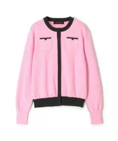 CABaN キャバン コットンカシミヤ バイカラークルーネックカーディガン