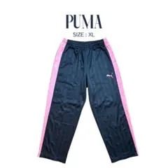 PUMA プーマ ジャージ 下 グレー×ピンク XL Y2K