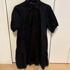 ZARA 黒 半袖ミニワンピース