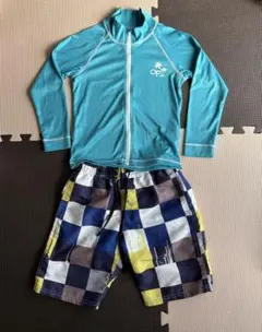 OP ターコイズ ラッシュガードとショートパンツ セット