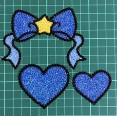 うちわデコ デコパーツ 青